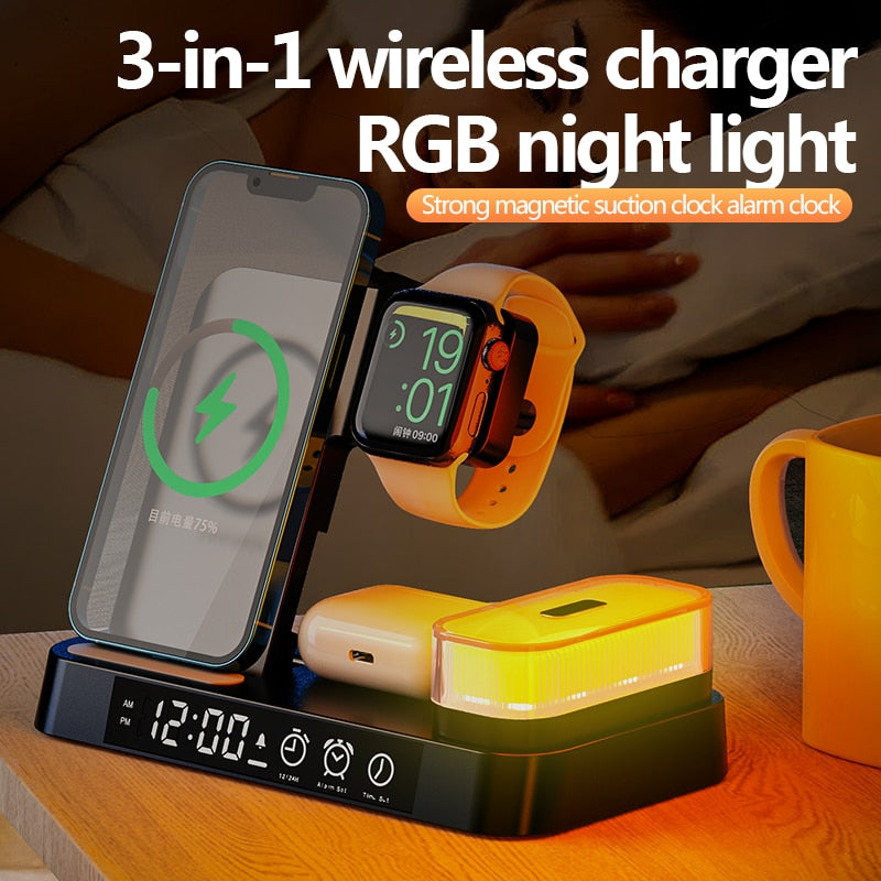 Charging station with Lamp and Clock